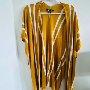 Yellow cardigan with slits